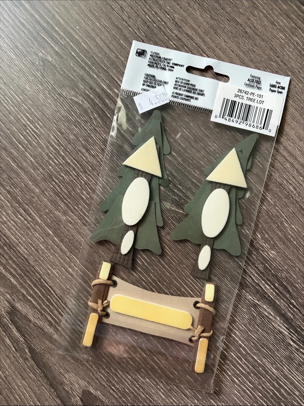 ❤️$8 Paper Bliss Glitter Green Tree Embellishments